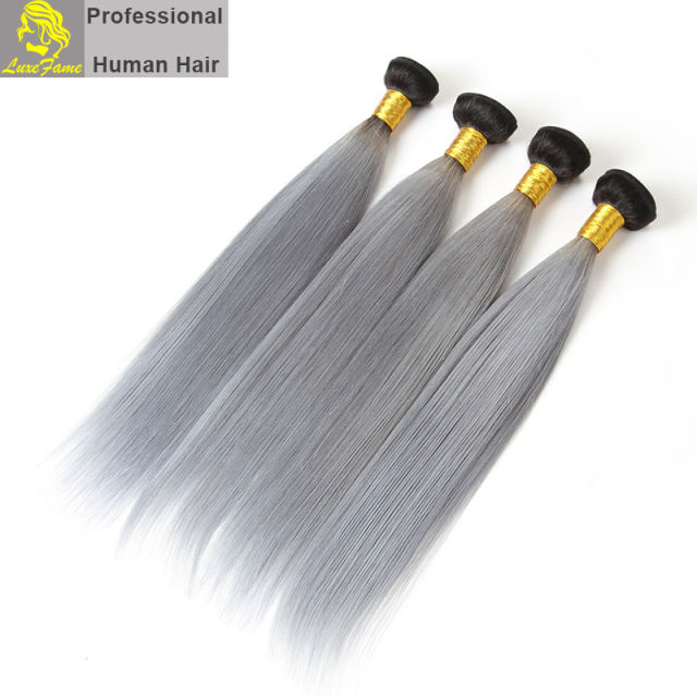 Virgin hair  straight Color T#1B/Grey/613# 2pcs or 3pcs or 4pcs/pack free shipping