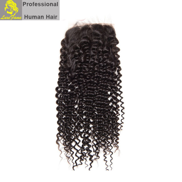 Top Grade 2/3/4PCS Virgin Hair With Lace Closure Kinky Curly For A Full Head Shipping