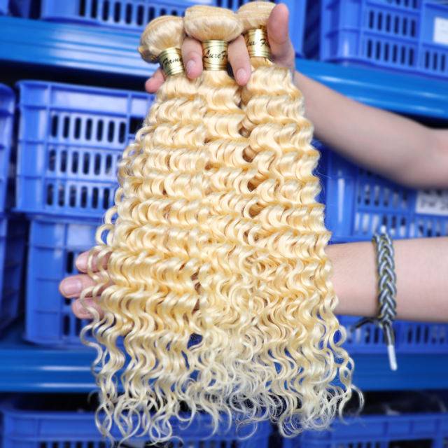 613 Blonde Bundles Deep Wave Remy Human Hair Weave Honey Blonde 613 Bundles Shipping Now Cuticular Aligned Mink Raw Brazilian Virgin Hair,Wholesale Bu