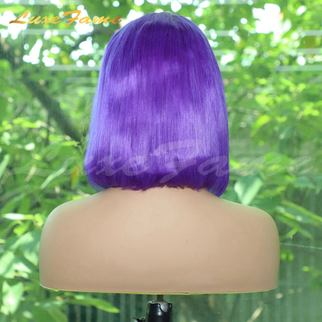 Raw Brazilian Red Orange Pink Purple Cut Bob Wigs Lace Wigs 100% Virgin Human Hair