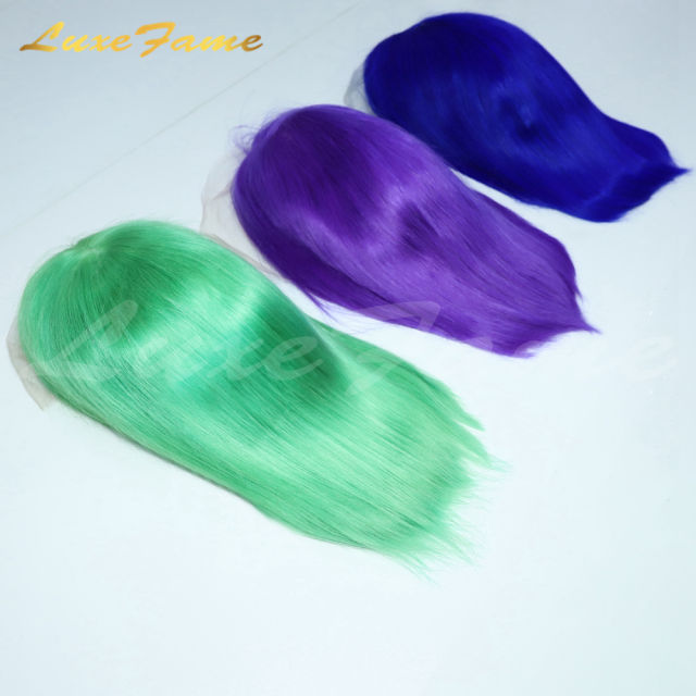 Green Color Lace Frontal Bob Wig Pre Plucked Raw Virgin Hair Wig With Baby Hair