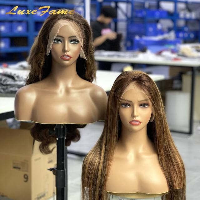 Drop Shipping P4/27 Highlight Curly Frontal Wig Human Hair Lace Wigs With Top Quality