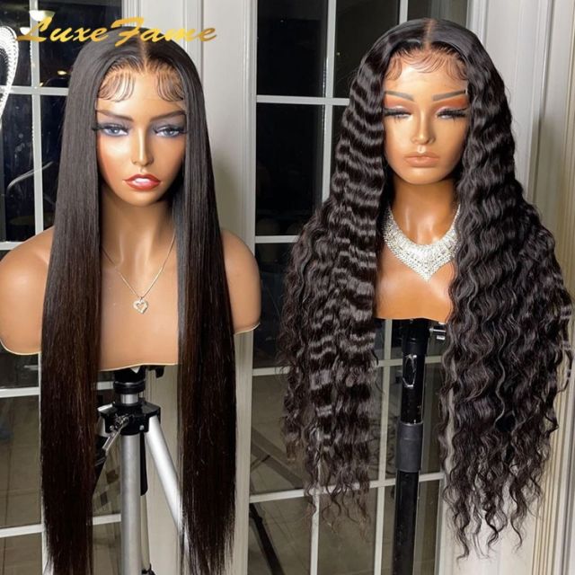 Luxefame Glueless Full Lace Brazilian Human Hair Wig, Unprocessed 100%  Natural Human Hair Wig For Black Women