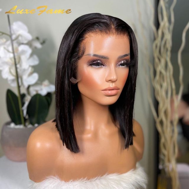 Straight Bob Wig Cheap Raw Brazilian Virgin Human Hair Lace Front Wig Wholesale Transparent Glueless Lace Frontal Wig For Women