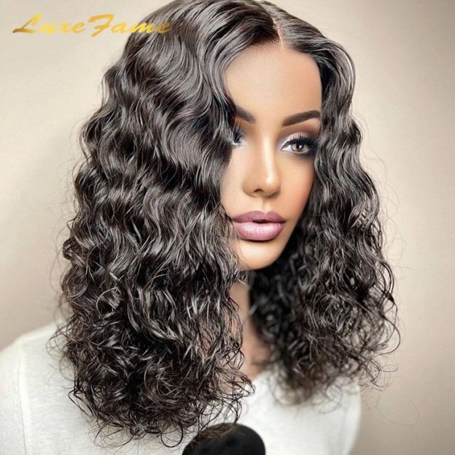 In Stock Wholesale Peruvian 4*4 Short Curly Bob Wig,Glueless Transparent Lace Closure Wigs,100% Virgin Remy Short Bob Lace Wig