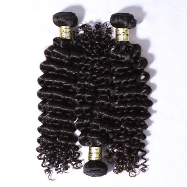 Luxefame Deep Curly Wave One Bundle Thick Virgin High Quality Mink Cuticle Aligned Unprocessed Burmese Indian Human Hair