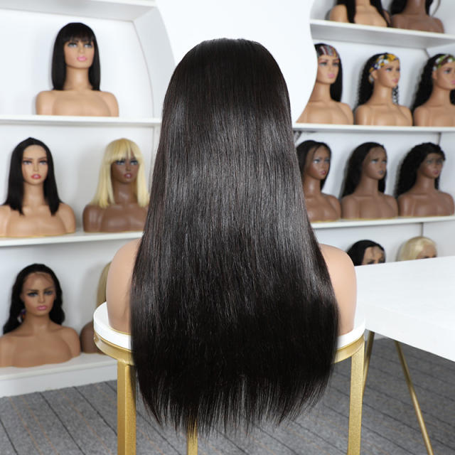 Glueless Full Lace Brazilian Human Hair Wig, Unprocessed 100% Human Hair Lace Wig, Natural Human Hair Wig For Black Women