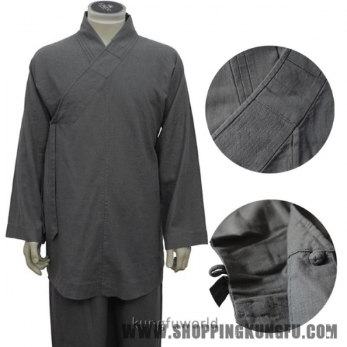 Top Quality Linen Buddhist Monk Meditation Suit Shaolin Arhat Monk Kung fu Uniform Martial arts Suit