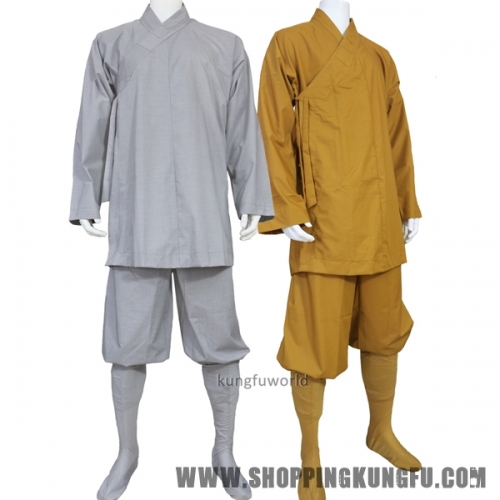 Shaolin Monk Kung fu Uniform Buddhist Robe Meditation Farming Suit