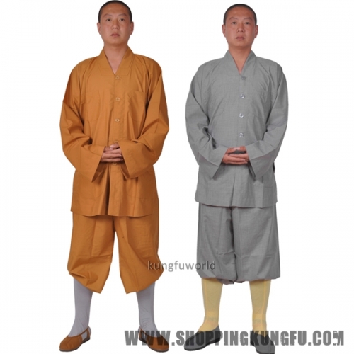 100% Cotton Shaolin Kung fu Suit Martial arts Uniform Monks Meditation Clothes