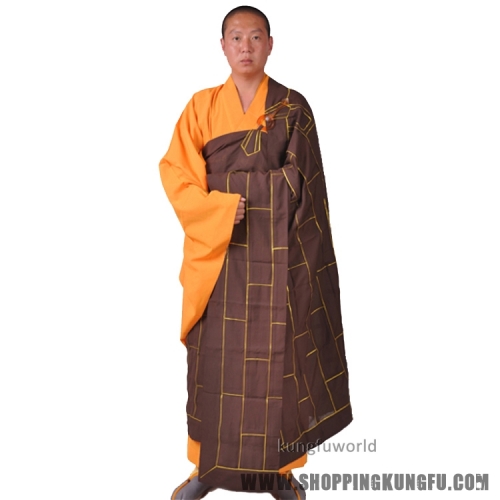 Buddhist Monk 25 Panel Zuyi Kesa Cassock Haiqing Robe Meditation Uniform