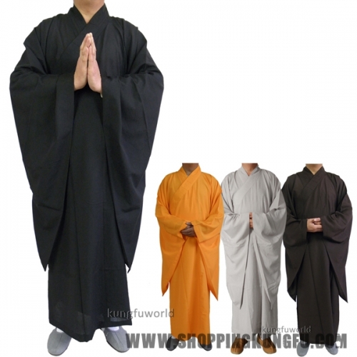 Shaolin Buddhist Monk Dress Meditation Haiqing Robe Kung fu Suit Long Gown