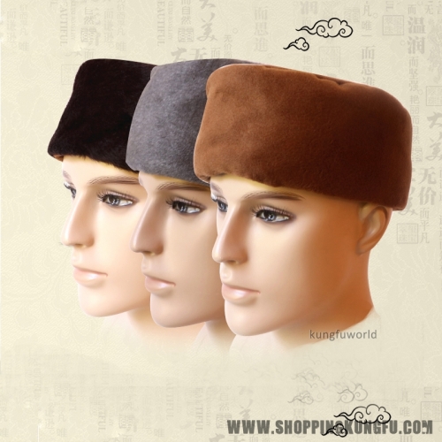 Warm Velvet Buddhist Monk Winter Hat Zen Meditation Cap for Buddhism Uniform