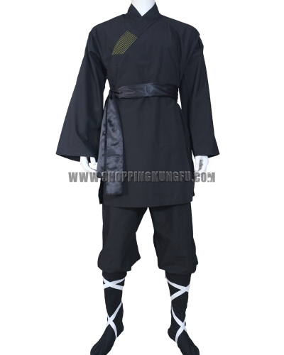 black cotton shaolin monk suit