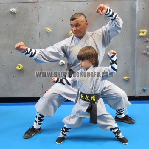 Gray Cotton Shaolin Monk Kung fu Uniform Wushu Martial arts Suit Full Sizes for Kids&Adults