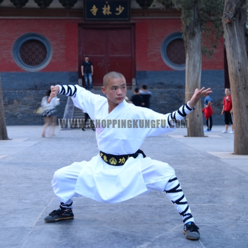 White Shaolin Monk Robe Kung fu Suit Tai chi Martial arts Wing Chun Uniforms