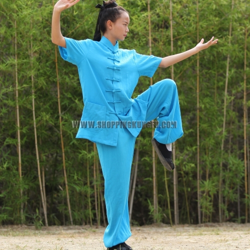 Women's Summer Shortsleeves Tai chi Suit Kung fu Martial arts Wing Chun Uniformg fu Training Suit Wushu Wing Chun Clothes