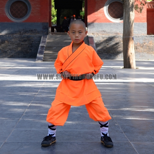 Popular Orange Polyester Shaolin Uniform Kung fu School Training