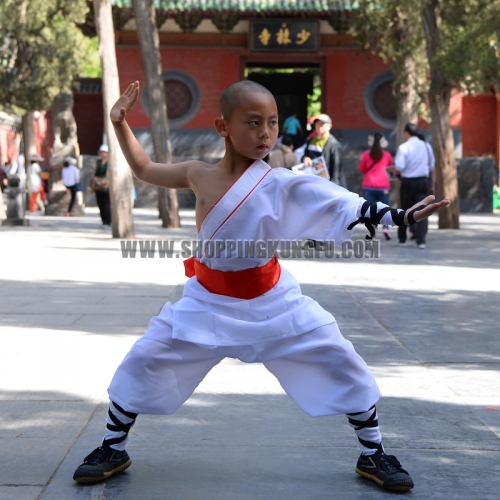 White Color One-sleeve Shaolin Monk Uniform  Kung fu Tai chi Martial arts Wing Chun Suit