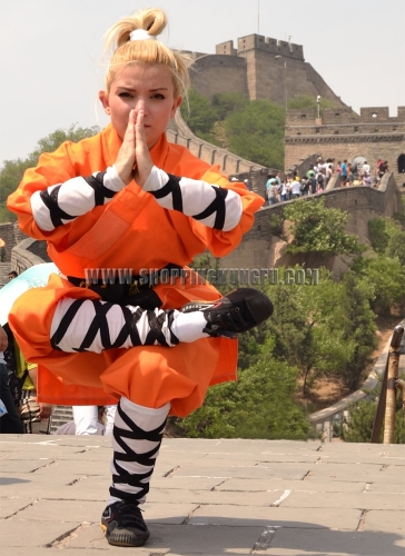 Orange Cotton Shaolin Kung fu Suit   Martial arts Uniforms