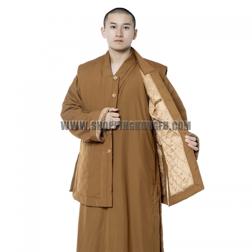 Buddhist Monk Winter Vest for Shaolin Robe Kung fu Uniform Meditation Suit