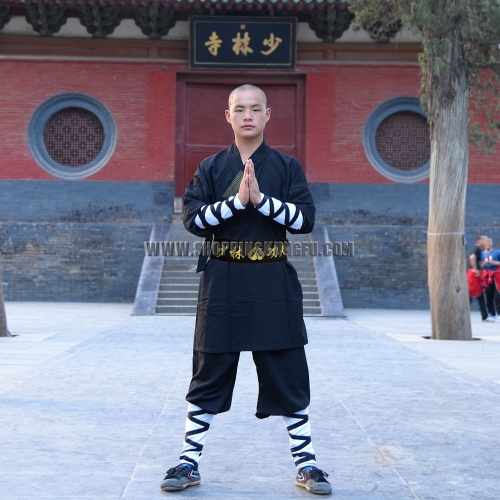 authentic Shaolin monk kung fu suit black