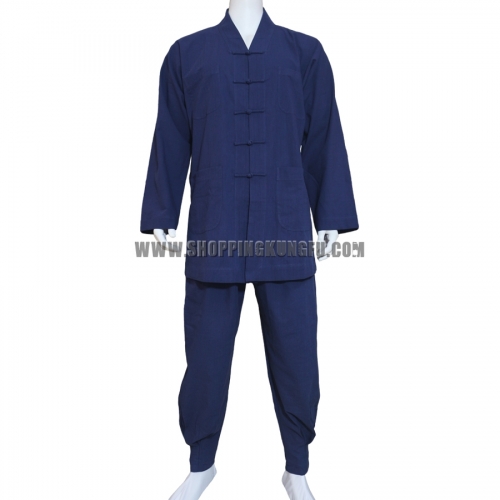 Cotton Linen Buddhist Monk Farming Work Suit Meditation Kung fu Uniform