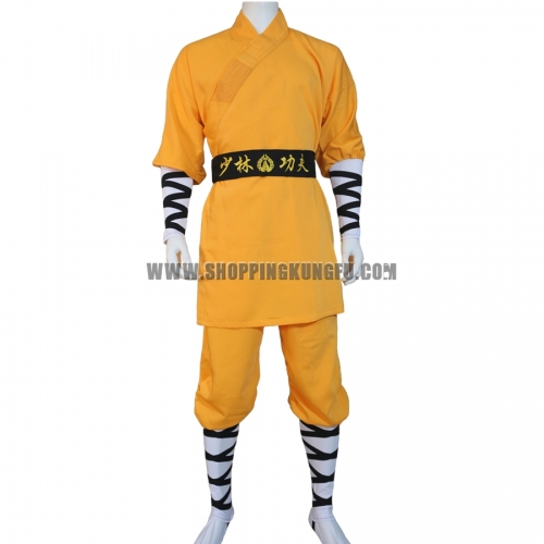 Yellow Shaolin Monk Kung fu Uniform Wushu Martial arts Suit