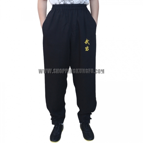 Embroidery Wudang Kung fu Pants Wing Chun Taiji Martial arts Trousers