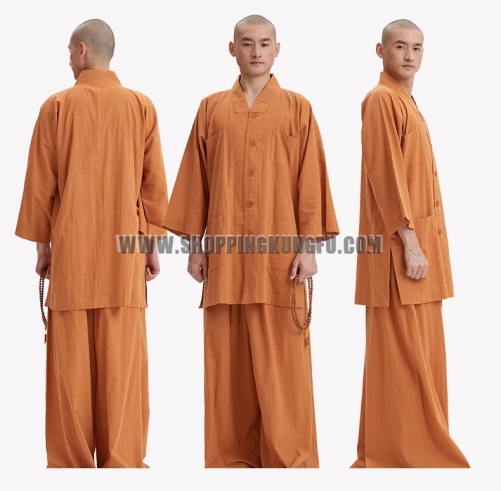 Summer Shaolin Monk Robe Kung fu Uniform Buddhist Meditation