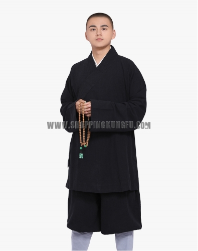 Thick Cotton Buddhist Shaolin Monk Robe Daily Kung fu Suit Meditation Uniforms