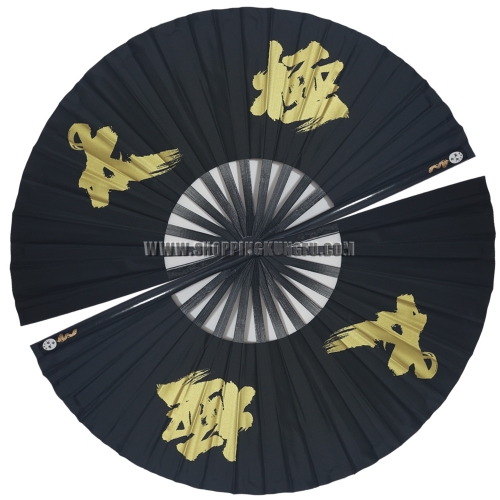 Black Kung fu Fans Wushu Tai Chi Martial arts Training Dancing Bamboo Fan 太极