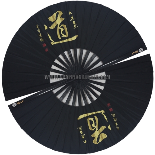 Black Kung fu Fans Wushu Tai Chi Martial arts Training Taoist Bamboo Fan