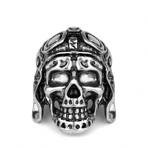 Black Friday Hottest Rock Roll kpop Silver Gothic Punk Skull Big Adjustable Rotating Bikers Bible Rings Men's & Boys' Jewelry