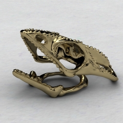 Life Size Bronze Chameleon Lizard Skull Adjustable Size 6-9 Finger Ring 2017 Popular Punk Gothic Jewelry Ring