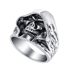 EVBEA Graduation Biker's Motocycle Metal Hell Death Skull Ring for Men and Women Adjustable Size Punk Jewelry Accessoires