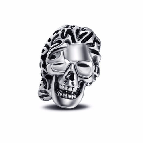 Father's Day Gift Hip Hop Rock Punk Skull  Adjustable Silver Plated Rings Bikers Motorcycle Men's & Boys'  Party Jewelry