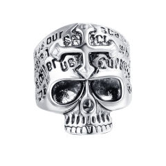 Wholesale Men Jewelry Adjustable Wide Punk Silver Metal Biker Couple Rings Skull Jewelry for Men and Women