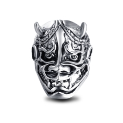 Graduation Pinky Silver Gothic Punk  Unicorn Bull Skull Big Adjustable Rotating Bikers Bible Rings Men's Jewelry