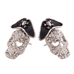 Outstanding Brincos Hip Hop Boho Punk Silver Plated Skull Earrings Stud Women Fashion Jewelry Accessories BPAN
