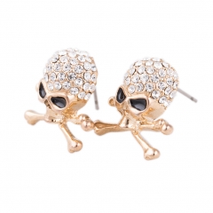 Outstanding Brincos Hip Hop Rock Punk Pierced Silver Plated Skull Earrings Stud Women Fashion Jewelry Accessories