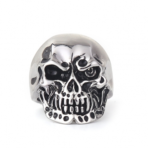 EVBEA Punk Style Men's Hip And Top Rings Cool Skulls Titanium Steel Rings For Boys Rock Punk Jewelry Accessories