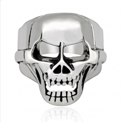 Titanium Alloy Rock Kpop Silver Gothic Punk Unicorn Skull Rotating Big Bikers Bible Rings Men's Jewelry