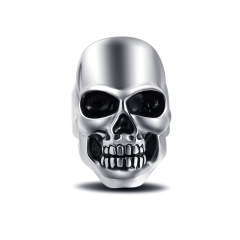 Titanium Alloy Cool Hip Hop Rock Punk Skull Big Adjustable Silver Plated Rings Bikers Motorcycle Men's & Boys' Jewelry