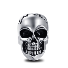 Black Friday Titanium Alloy Hip Hop Rock Punk Skull Big Adjustable Silver Plated Rings Bikers Motorcycle   Men's & Boys' Jewelry