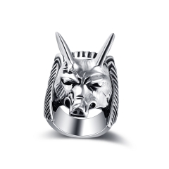 Aleación de moda para hombre Punk Biker anillo de joyería gótica Animal