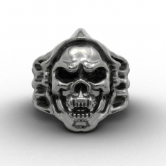 Vintage Punk Skull Biker Ring For Men Gothic Style Jewelry