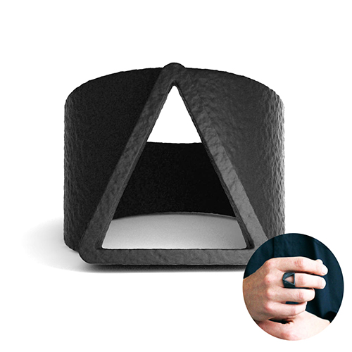 Classic Triangle Matted Rings for Men&Boys Black Fashion Jewelry