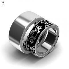 New Arrival Wedding Rings Set for Women and Men Flower Printed Fashion Trendy Attractive Ring Set