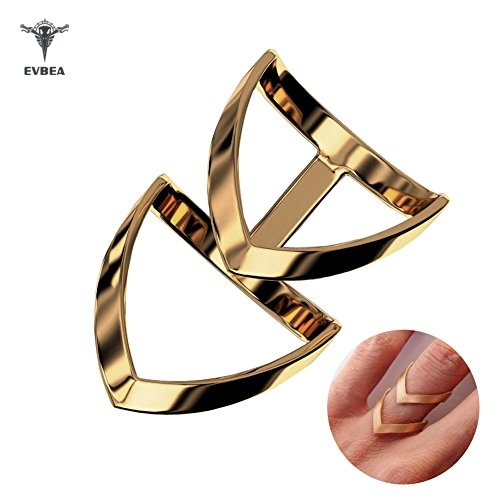 Chevron Ring Womens Long Statement 14K Gold Knuckle Pinky Forever Ring